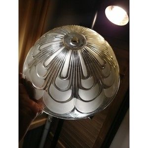 Vintage Glass frosted / etched bowl accent / Ceiling  or lamp shade. 1950